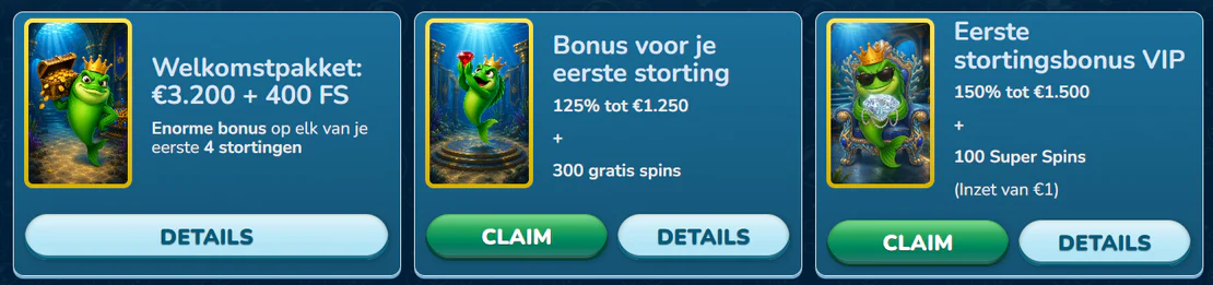 welkomstpakket van MegaFishWins